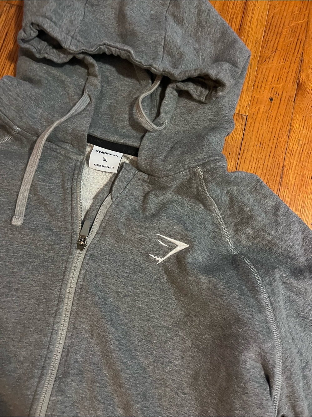 Gymshark Gray Full-Zip Hoodie with Logo